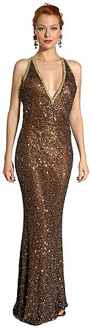 V-Top Fully Beaded Formal Dress. 1061.