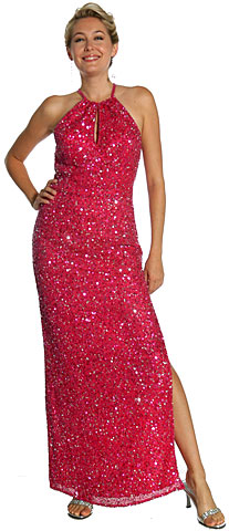 Halter Neck Sequined Formal Dress. 1074.