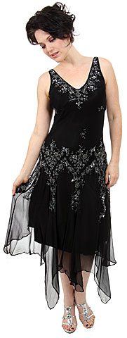 V-Neck Beaded Silk Mother of the bride Dress with Jacket