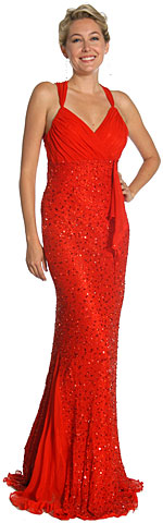 Wrap Style Shirred Bodice Plus Size Prom Dress with Flared Bottom. 1083.