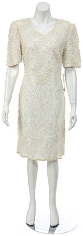 Short Half Sleeves Lace Cocktail Dress with Pearls