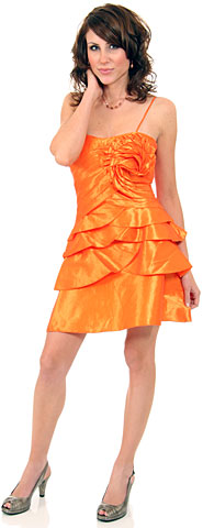 Cascading Ruffled Short Party Dress. pc1017.