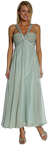 Tea Length Decorative Straps Formal Cocktail Dress. 1113.