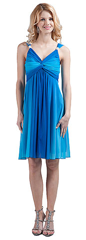 Twist Knot Bust Ombre Short Graduation Dress . 11254.