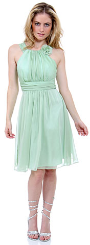 Empire Cut Shirred Knee Length Bridesmaid Dress. 11281.