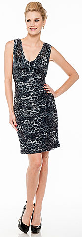 Leopard Print Short Party Dress with Broad Straps. 11338.