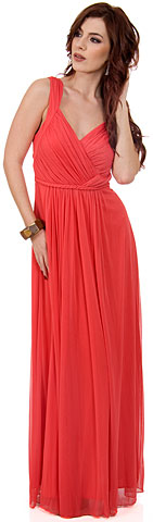 Braid Accent Ruched Long Formal Formal Dress . 11341.