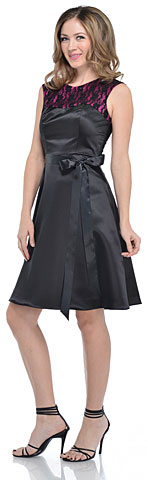 Satin & Lace Short Dress with Detachable belt. 11352.