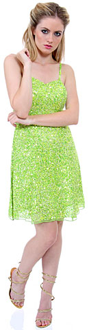 Short Sequin Spaghetti Strapped Party Dress
