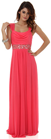 Empire Cut Long Bridesmaid Dress with Cap Sleeves . 11384.