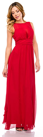 Semi Sheer Top Chiffon Long Formal Formal Dress. 11402.