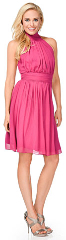 Halter Neck Short Party Dress with Neck Tie Closure