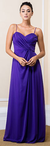 Wrap Style Ruched Long Formal Evening Bridesmaid Dress