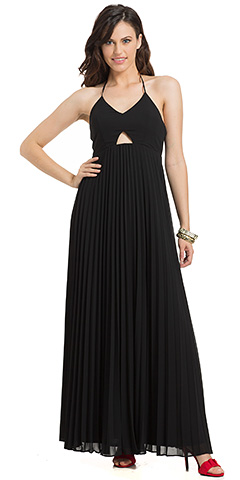 Halterneck Maxi Style Pleated Skirt Formal Bridesmaid Dress