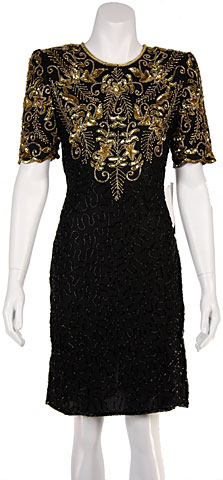 Short Sequin Floral Bodice Cocktail Dress