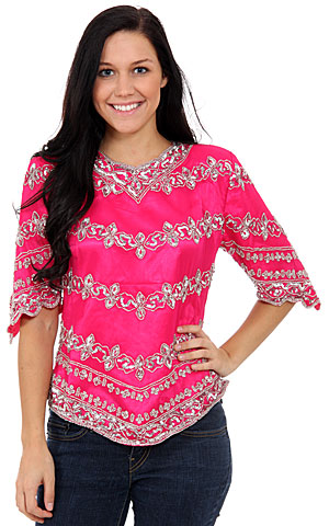 Multi-Design Sequined Blouse