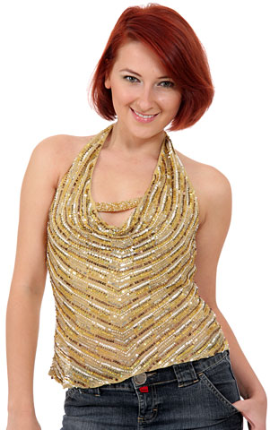 Sleeveless Fully Beaded Top