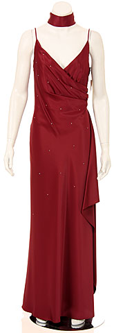 Spaghetti Full Length Dress with Bust Overlay