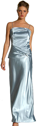 Full Length Spaghetti Strap Satin Bridesmaid Dress. 13610.