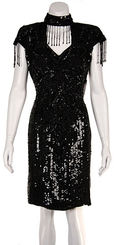 Short Fully Beaded Cocktail Dress