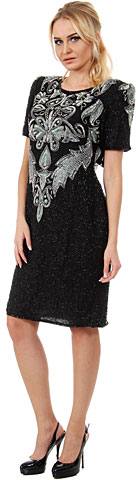 Artistic Beaded Bodice Short Formal Sequined Dress
