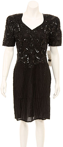 Short Sleeve V-Neck Cocktail Dress