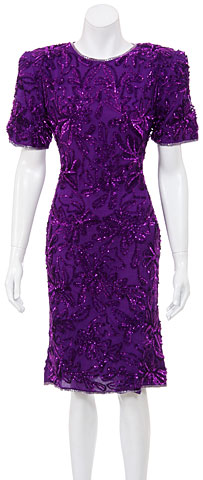 Bursting Flowers Hand Beaded and Sequined Dress