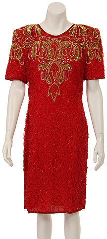 Tea Length Sequin Formal Dress
