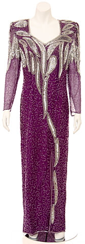 Full Length Sequined Dress with Sleeves