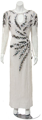 Round neck Full length Sequined Formal Gown
