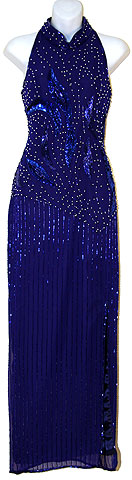Closed Halter Neck Beaded Pageant Gown