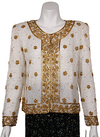 Handbeaded Floral Short Jacket