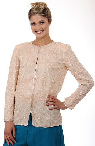 Floral Print Beaded Jacket