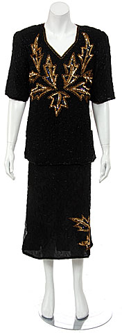 Half Sleeve Sequined 2-piece Dress. 4043a.