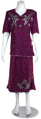 Short Sleeve Two Piece Sequin Dress