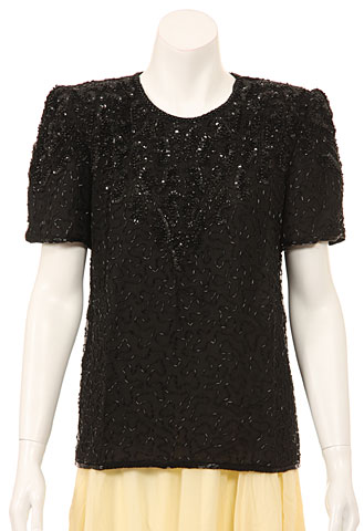 Short Sleeved Hand Beaded Blouse