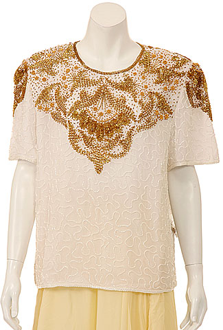 Symmetrical Hand Beaded Sequin Blouse