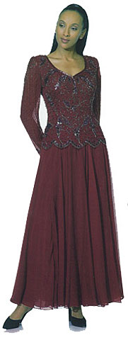 Full Length A-Line Beaded Dress