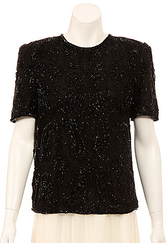 Curving Hand Beaded Detail Top