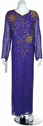 V-Neck Floral Print Mother of the Bride Dress