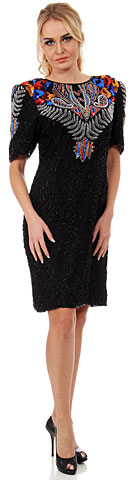 Artistic Bodice Short Formal Sequined Dress with Keyhole