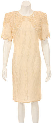 Vest Like Knee Length Hand beaded Cocktail Dress