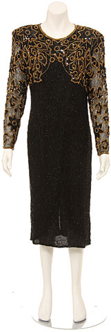Blossomed Flower Designed Sequin Formal Dress