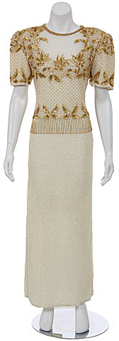 Fairy Tale Hand Beaded Short Sleeved Gown