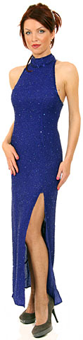 Full Beaded Halter Neck Cocktail Dress
