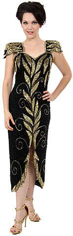 Leafy Sequined Short Evening Dress