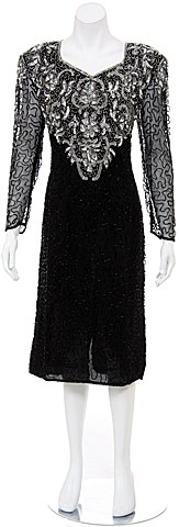 Adorned Sequin Flowered Hand Beaded Dress