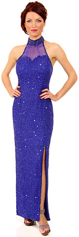 Halter Neck Sequined Formal Cocktail Dress
