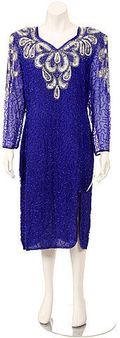 V-neck Fully Beaded Cocktail Dress