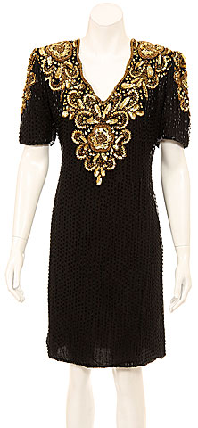 Blooming Sequined Flowered Short Dress